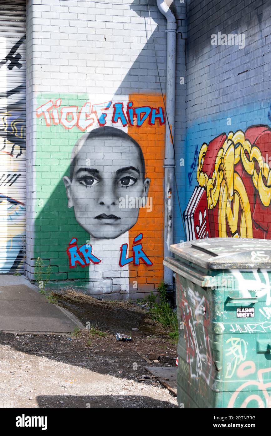 Sinead O`Connor Street Art, Fazeley Street, Digbeth, Birmingham, Großbritannien Stockfoto